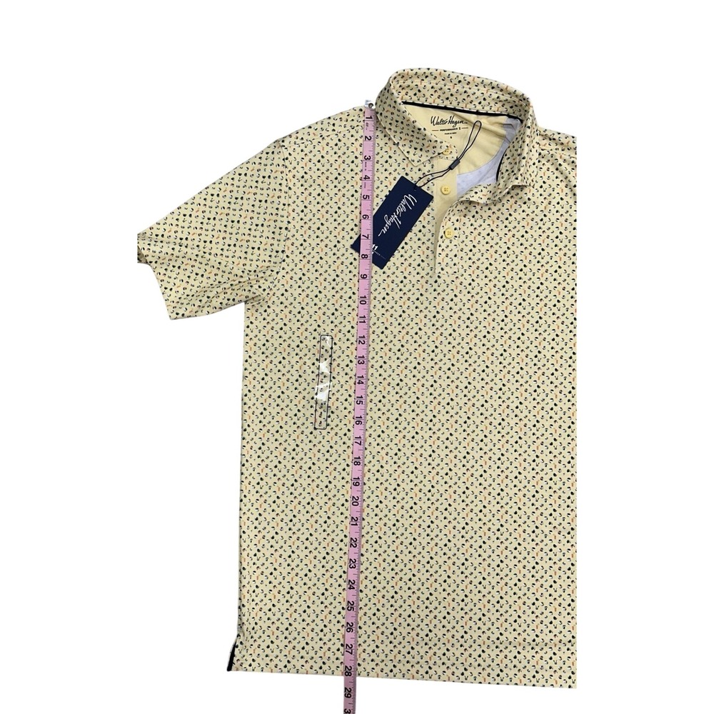 Walter Hagen Performance 11 Poolside Pale Yellow Print Polo Golf Stretch Mens S - Picture 3 of 10